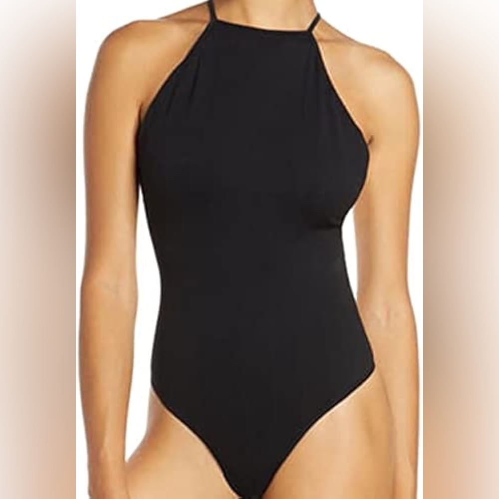 Free People Black Halter bodysuit